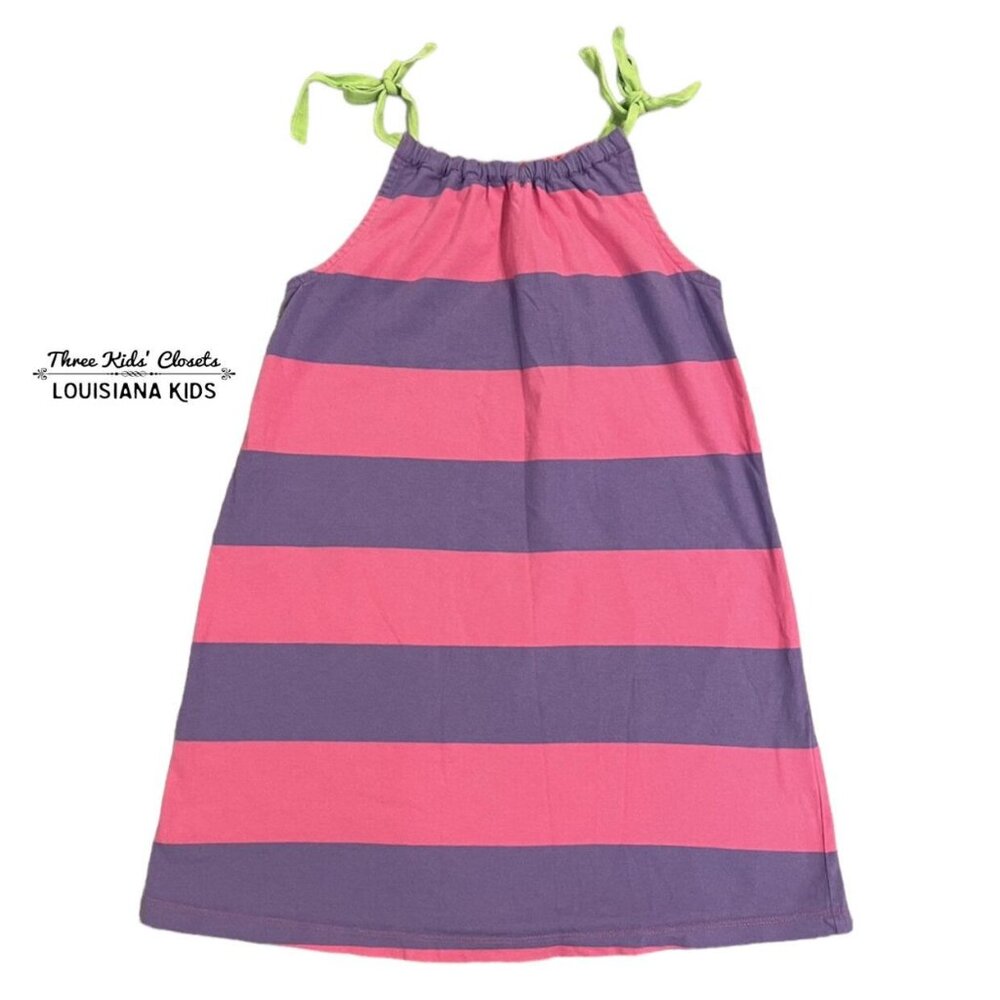 Hanna Andersson Sz 120 (6-7Y) Pink & Purple Striped Pillowcase Dress